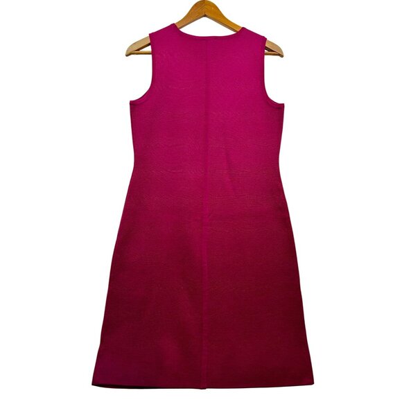 Talbots Pure Merino Wool Sleeveless Dress Fuchsia Pink Timeless Elegance Sz S - Picture 3 of 6